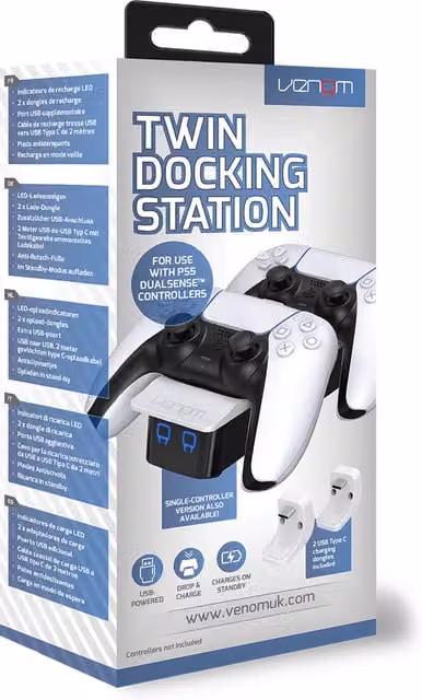 Venom PS5 Twin Charging Dock for DualSense Controllers, White