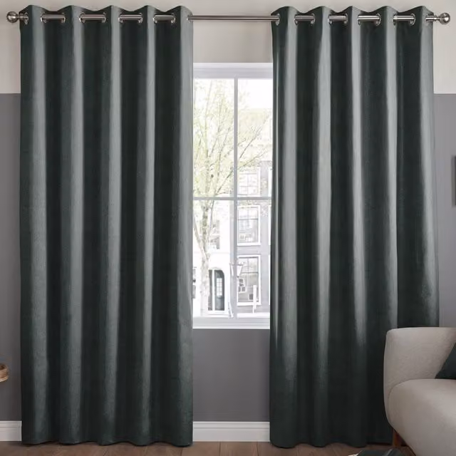 Terrys Florence Made to Measure Velvet Curtain Panel in Forest Green