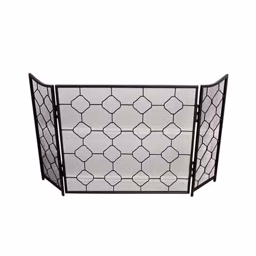 Melody Maison Black Geometric Metal Fire Screen, H 106 cm x W 62.5 cm – 6