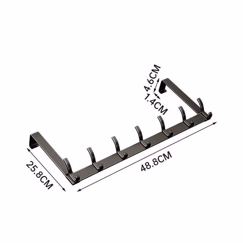 SPETLEK Metal Clothes and Coat Rack with 7 Hooks in Black – 3