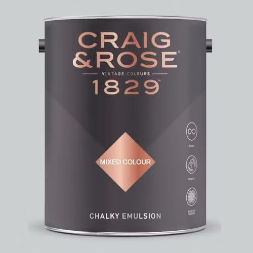 Craig & Rose 1829 Chalky Emulsion Paint Stop in Study Room Blue, 5 l