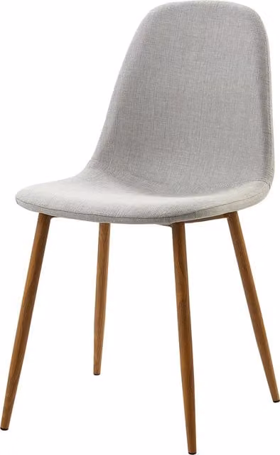 Versanora Set of 2 Mid-Century Grey Fabric and Metal Dining Chairs