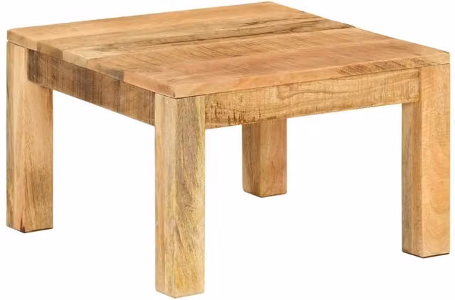 Berkfield Home Brown Mango Wood Coffee Table, W/D/H: 55 x 55 x 35 cm