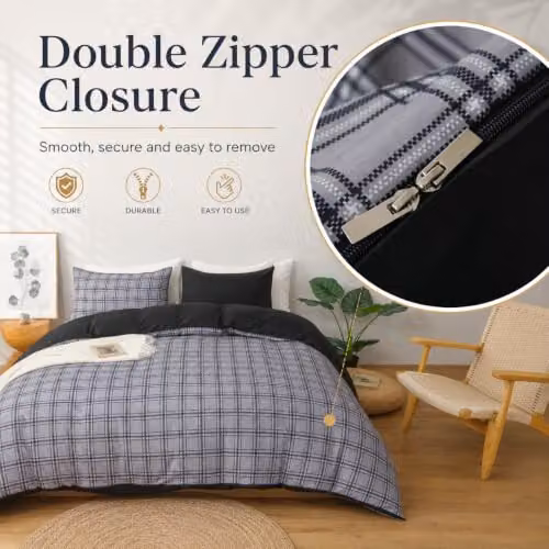 Grace Reversible Brushed Microfibre Duvet Cover Set in Grey, Super King Size (W/D/H: 260 x 220 x 220 cm) – 3