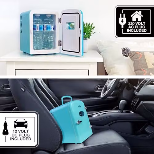 Koolatron Retro Mini Fridge 4L Portable Cooler in Aqua – 2