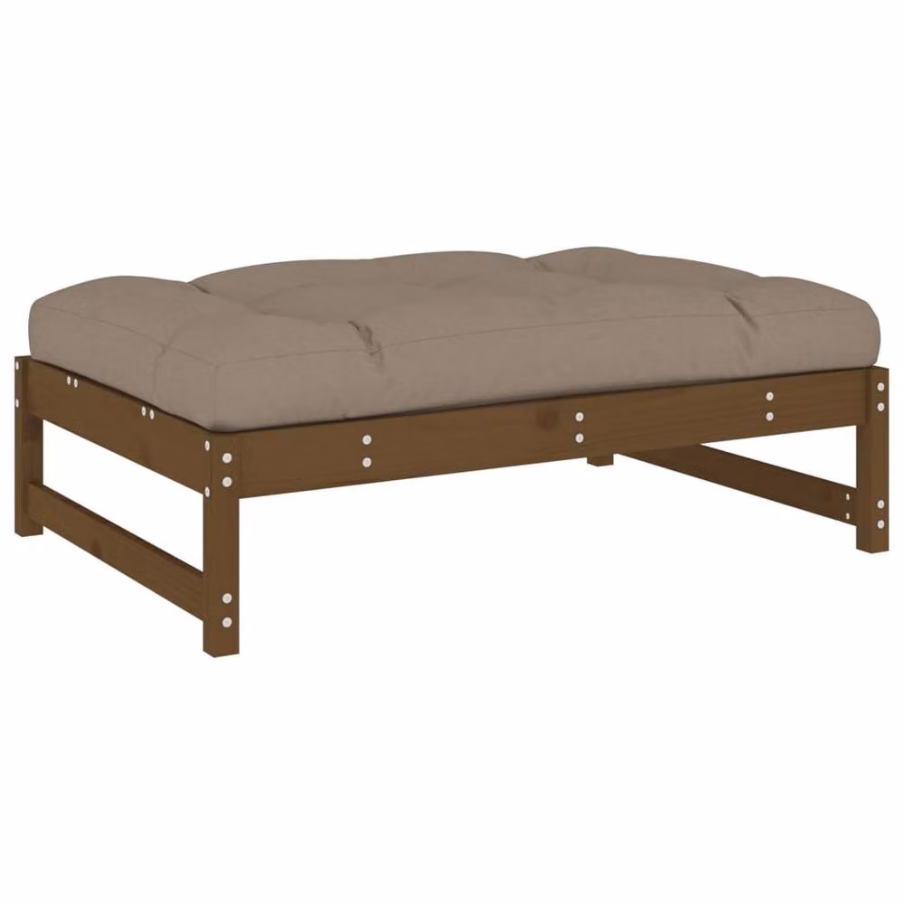 Berkfield Home Beautiful Garden Footstool in Honey Brown, Solid Pine Wood, W: 120 cm, D: 80 cm – 2