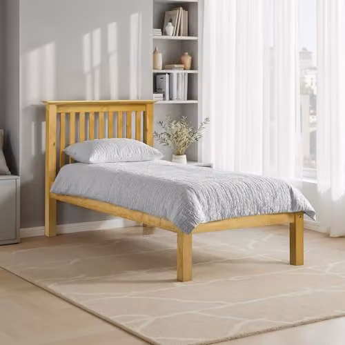 Julian Bowen Barcelona Low Footend Bed in Natural Pine, W/D/H: 90 x 200 cm – 1