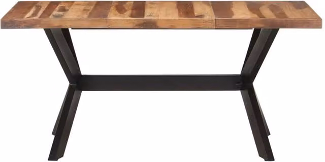 Berkfield Home Rectangular Solid Wood Dining Table in Brown, W/D/H: 160 x 80 x 75 cm – 1