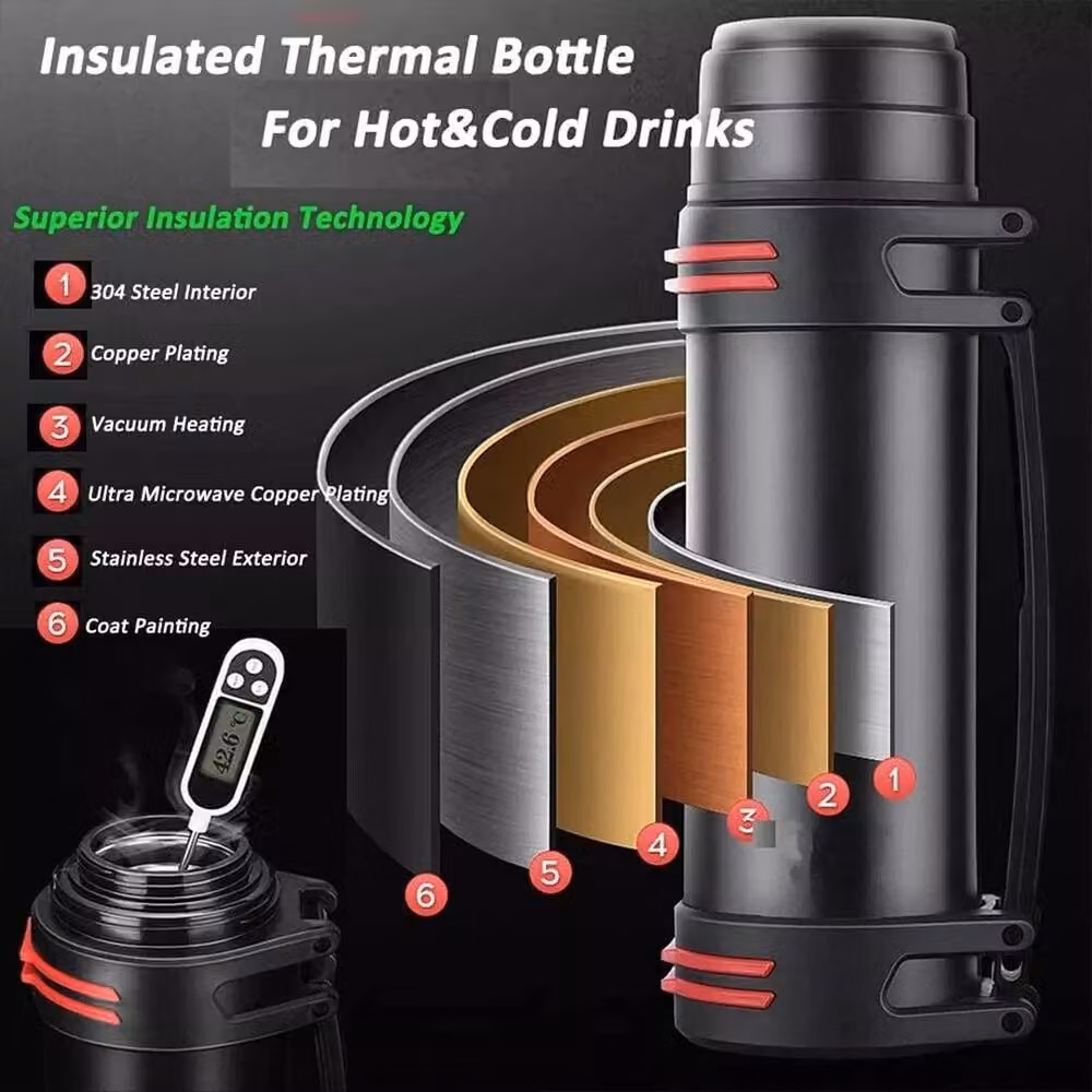 PAWNORA 2L Vacuum Handle Drinks Bottle in Black – 4