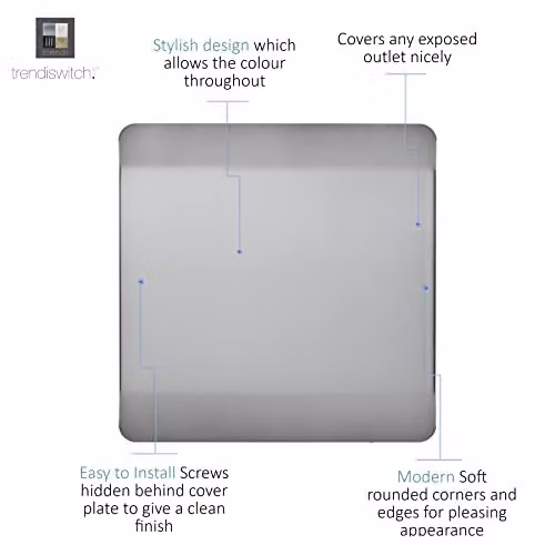 Trendi Silver Flush Single Switch Plate – 2