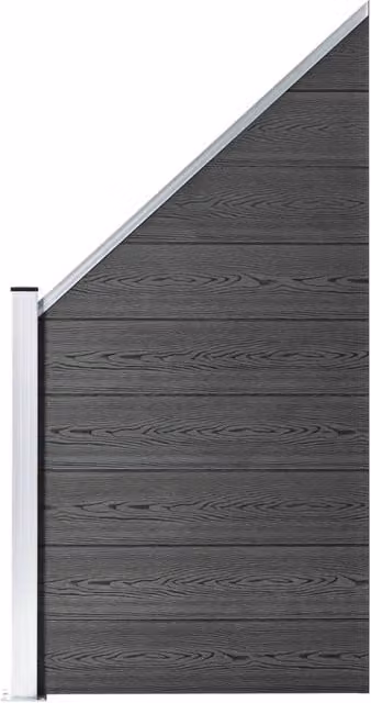 Berkfield Home WPC Fence Panel Set in Black, Width: 1138 cm – 1