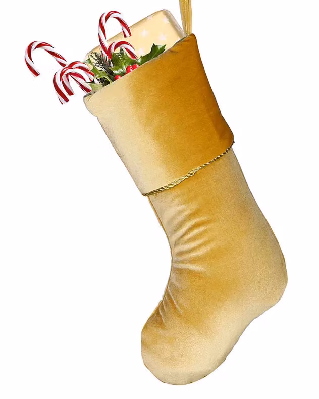 Dibor Knightsbridge Velvet Christmas Stockings, Set of 4, Gold – 2