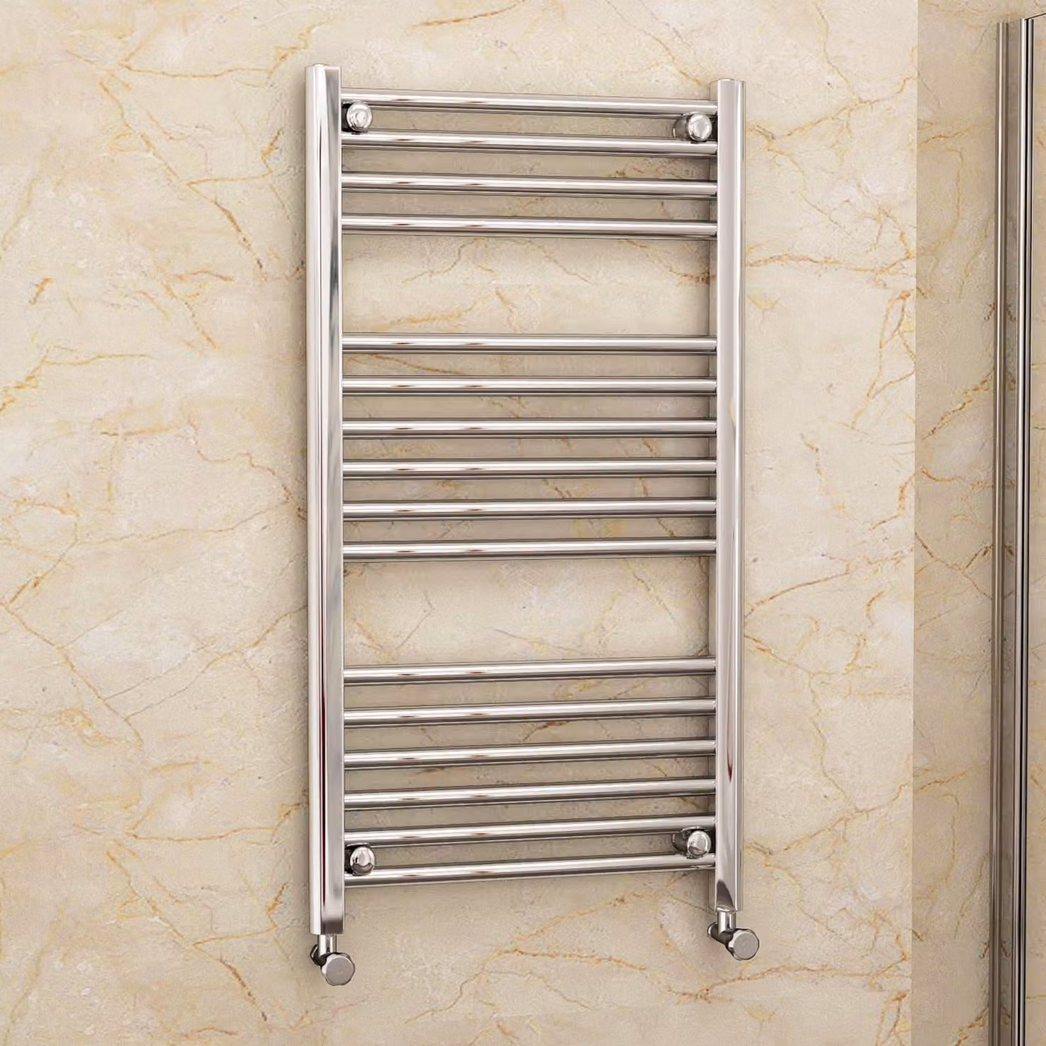 Royal Bathrooms Arno Heated Towel Rail Straight Ladder, Silver, W: 50 cm, H: 100 cm