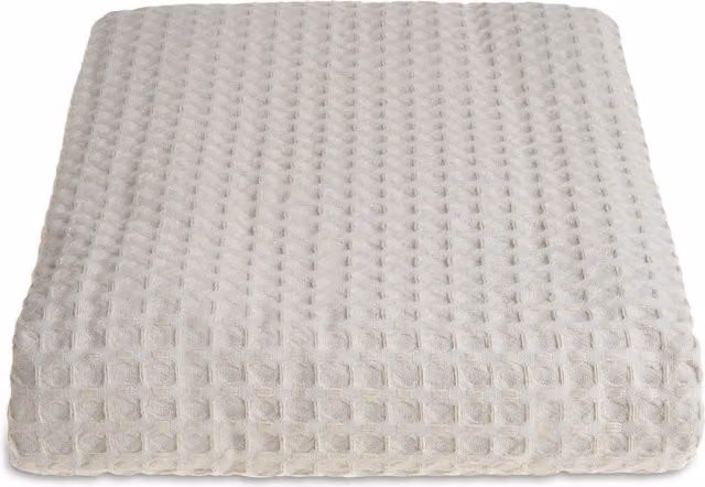 Allure Bath Fashions Luxury Hotel Waffle Throw Blanket Bedspread, 100% Cotton, Beige, 250 x 225 cm