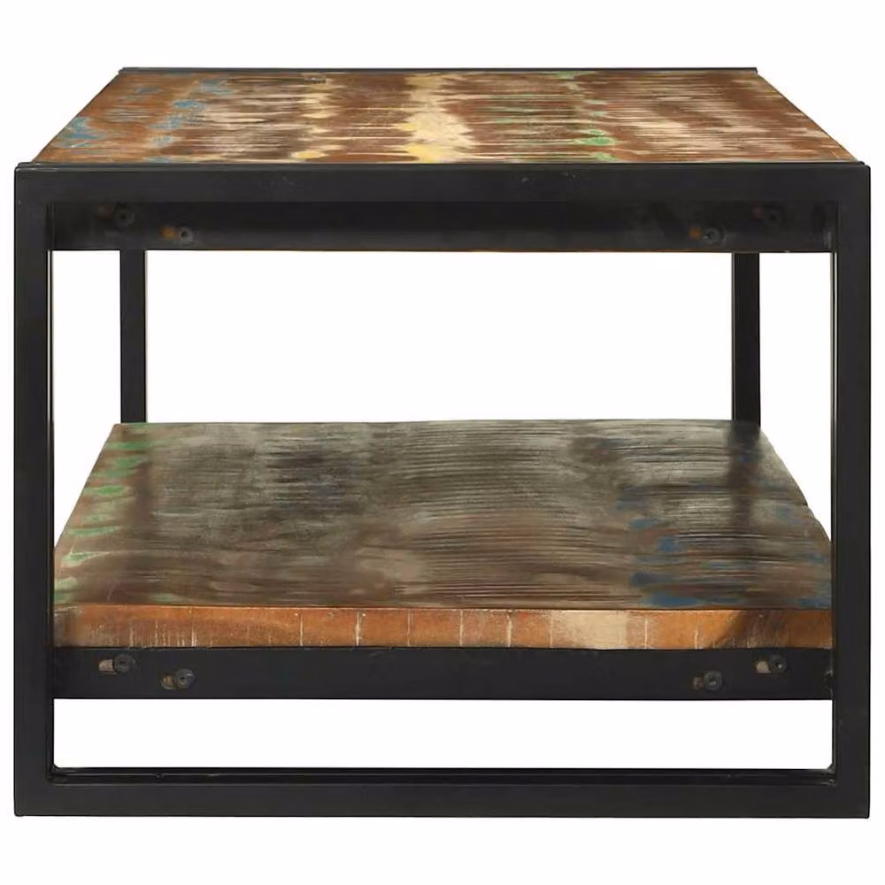 Berkfield Home Modern Multicolour Reclaimed Solid Wood Coffee Table W/D/H: 120 x 50 x 38 cm – 3