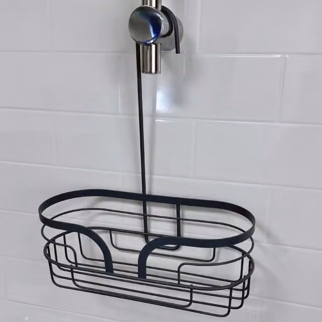 Showerdrape Dante Mini Hanging Metal Shower Caddy in Grey, W/D/H: 32.0 x 27.0 x 12.0 cm
