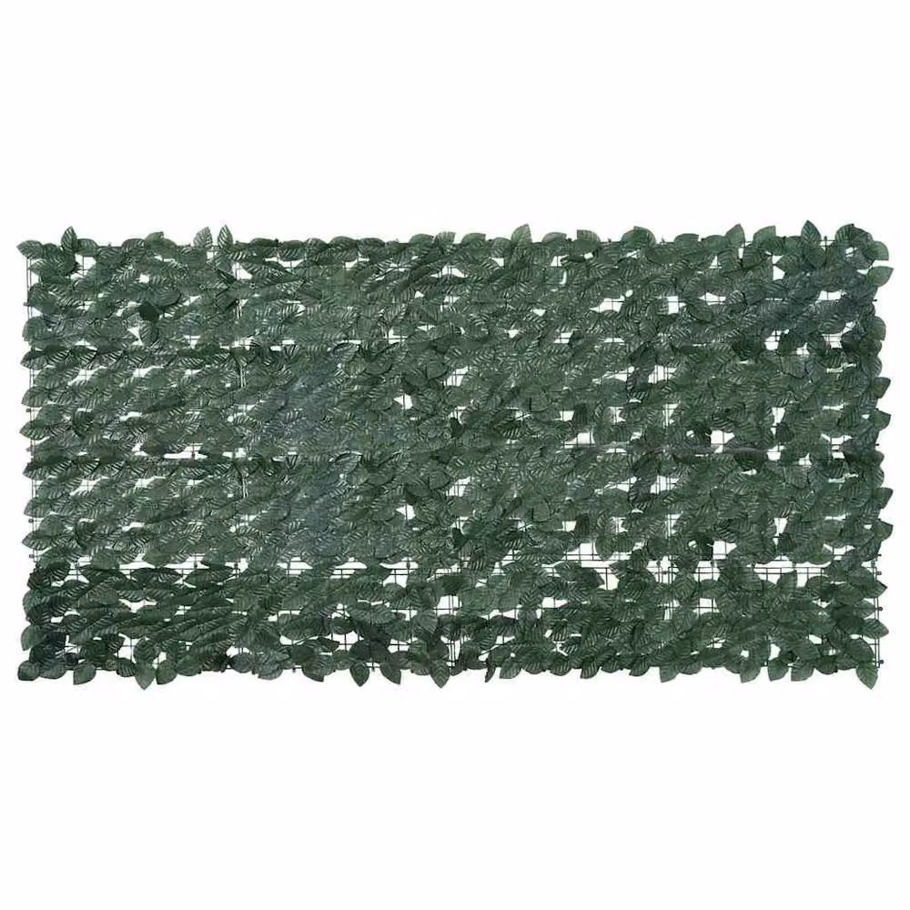 Berkfield Home Artificial Hedge Balcony Screen with Dark Green Leaves, W: 200 cm, H: 100 cm – 2
