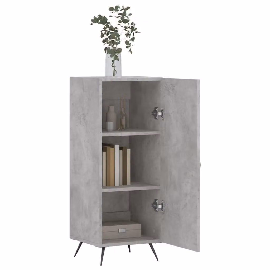 Berkfield Home Modern Sideboard in Concrete Grey, W/D/H: 34.5 x 34 x 90 cm – 2