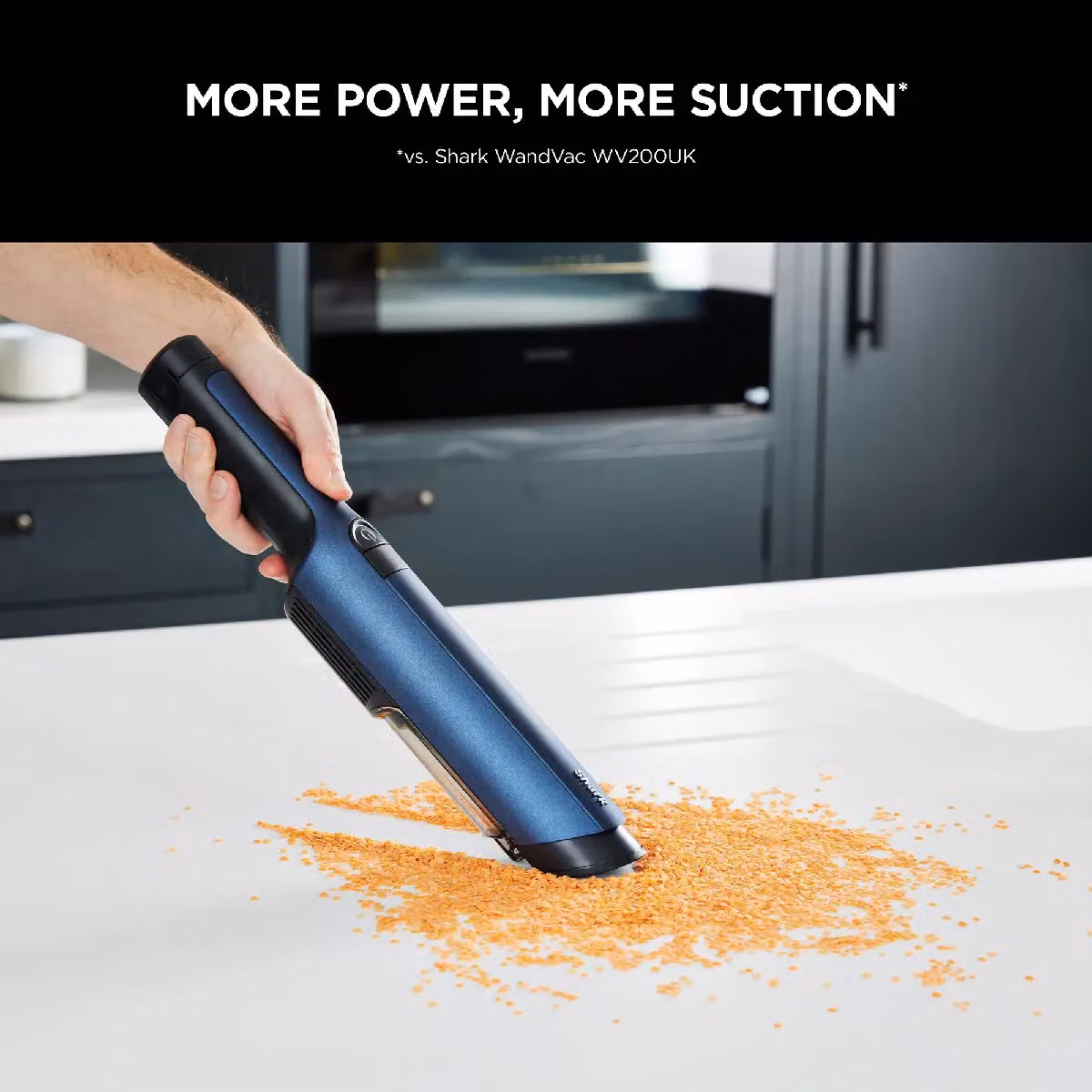 Shark WandVac 2.0 Cordless Handheld Vacuum Cleaner in Blue with Rechargeable Battery and Charging Station – 10
