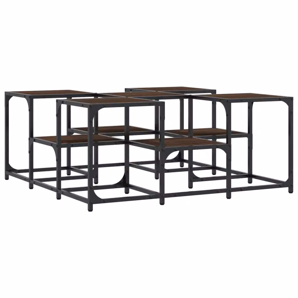 Berkfield Home Brown Oak Coffee Table, W/D/H: 91 x 91 x 40 cm – 2