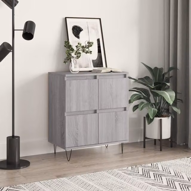 Berkfield Home Grey Sonoma Sideboard in Engineered Wood, W: 60 cm, D: 35 cm, H: 70 cm – 1