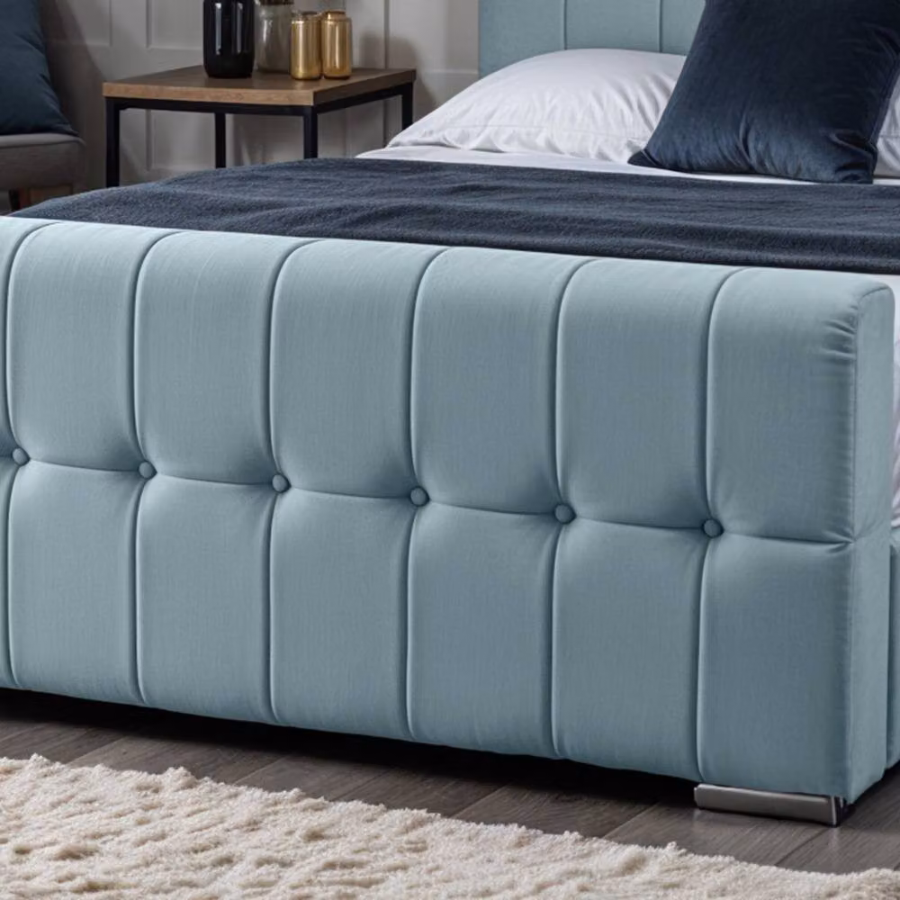 UK Bed Furniture Orlando Upholstered Bed in Blue, W/D/H: 180 x 200 cm – 2