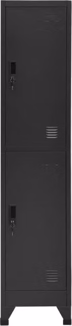 Berkfield Home Anthracite and Black Steel Locker Cabinet with Hanging Rod and Lock, W/D/H: 38 x 45 x 180 cm