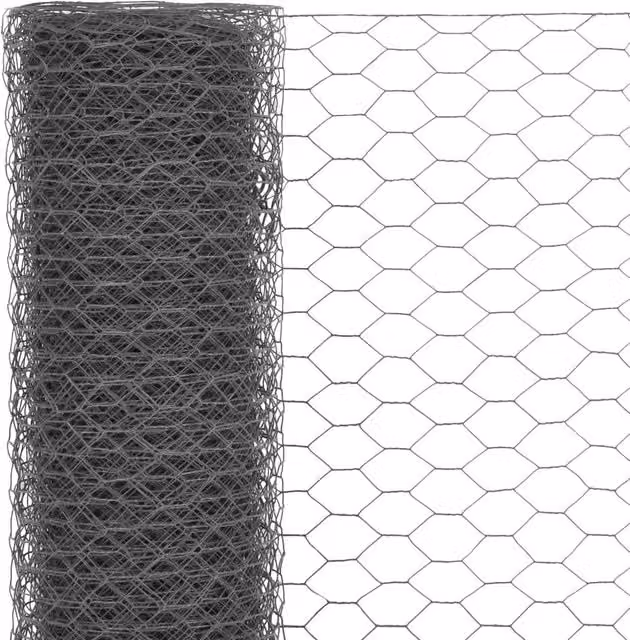 Berkfield Home Sturdy Steel Chicken Wire Fence with PVC Coating, Grey, 25 x 0.5 m