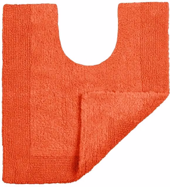 Allure Bath Fashions Elegance Reversible Heavyweight Cotton Pedestal Mat in Terracotta, W/D/H: 55 x 55 x 1 cm