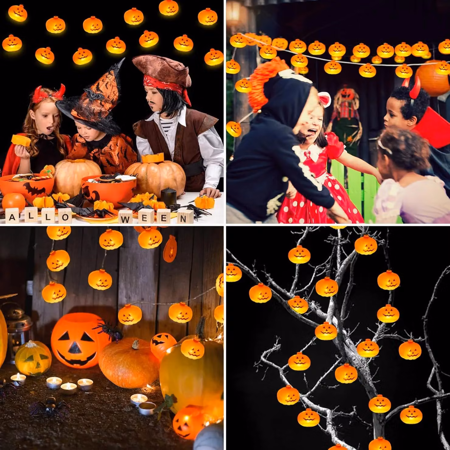 Garwarm Tukeoo 3D Pumpkin Halloween LED String Lights, Battery Operated, Orange – 6