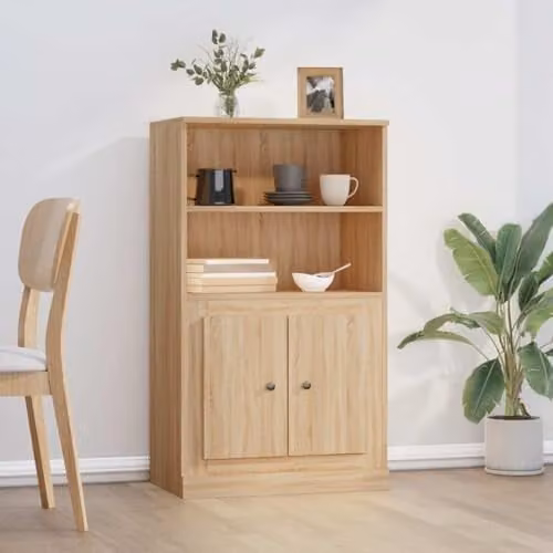 vidaXL Highboard in Sonoma Oak, Modern Brown Engineered Wood, W/D/H: 60 x 35.5 x 103.5 cm – 2
