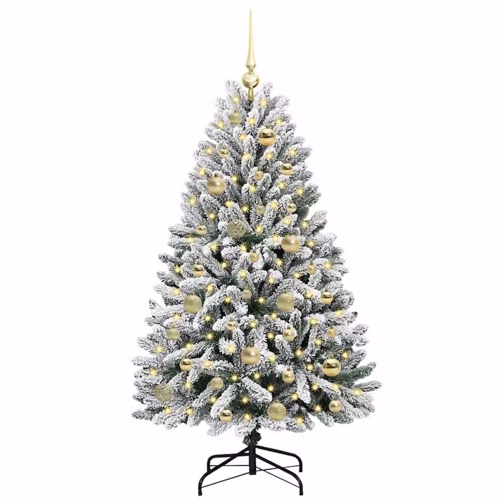 Berkfield Home Artificial Christmas Tree in Green and White, Height: 120 cm – 3