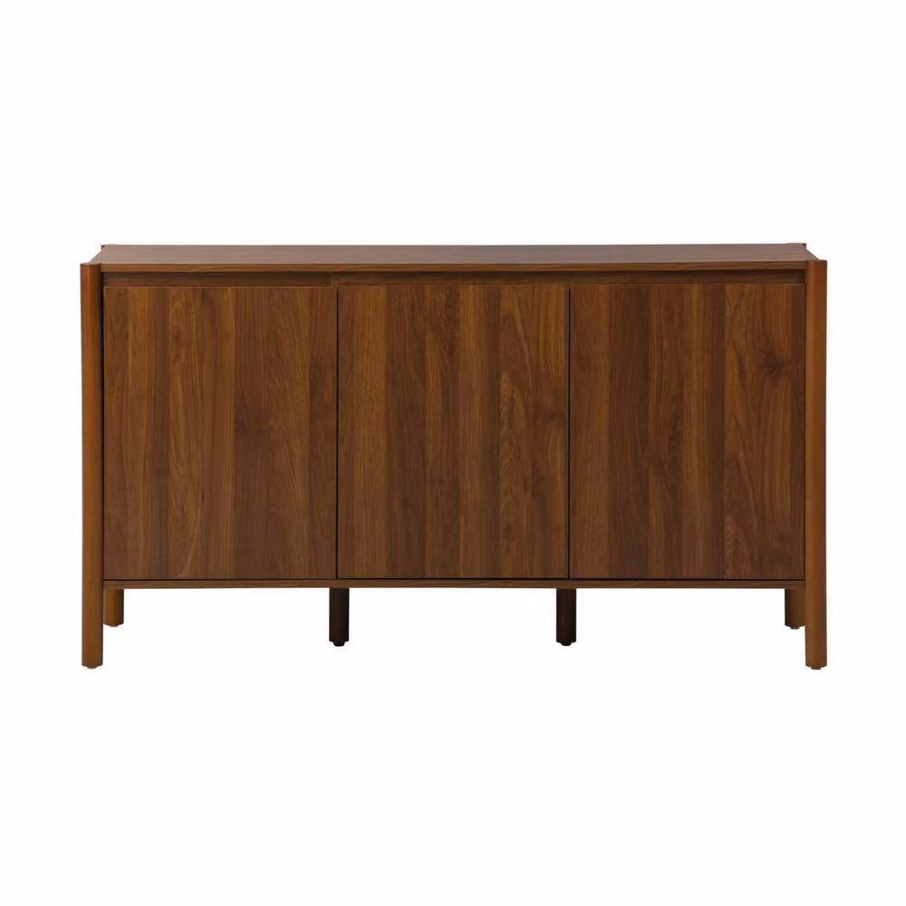 Sweek Modern 3-Door Wood Decor Sideboard in Dark Brown, W: 140 cm, H: 78.5 cm, D: 42 cm – 2