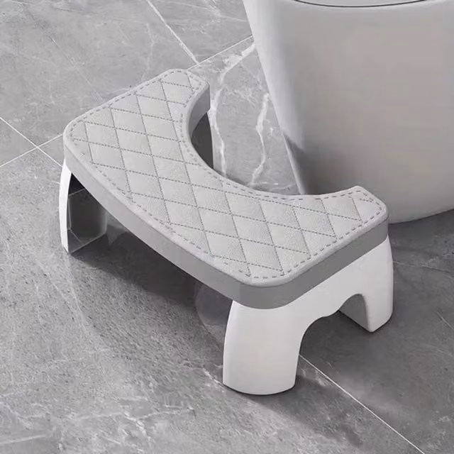 Kelvenix Grey Plastic Bathroom Toilet Stool