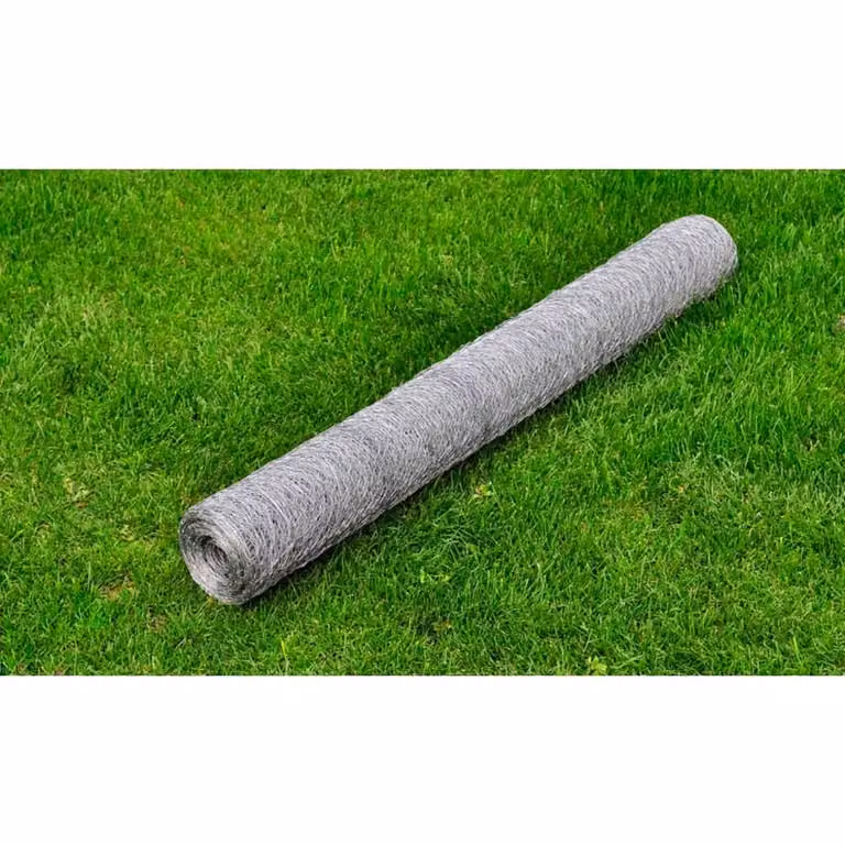 Berkfield Home Modern Chicken Wire Fence, Galvanised Steel, Silver, 25 x 0.75 m
