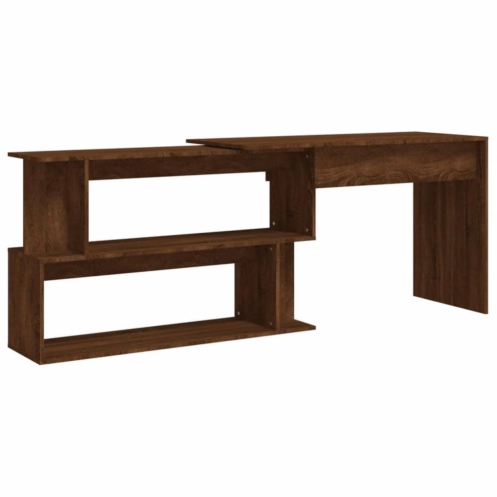 Berkfield Home Modern Corner Desk in Brown Oak, W/D/H: 200 x 50 x 76 cm – 2