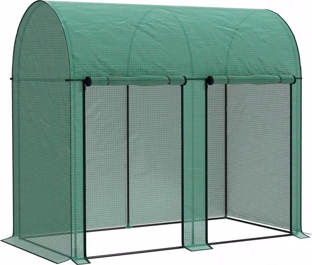 Outsunny Green Walk-In Greenhouse with Zipped Doors, W/D/H: 200 x 100 x 178 cm