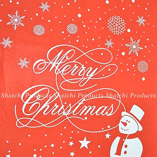 Shatchi Red Christmas Santa Sack with Snowflake and Snowman Print, W: 46 cm, H: 60 cm – 2