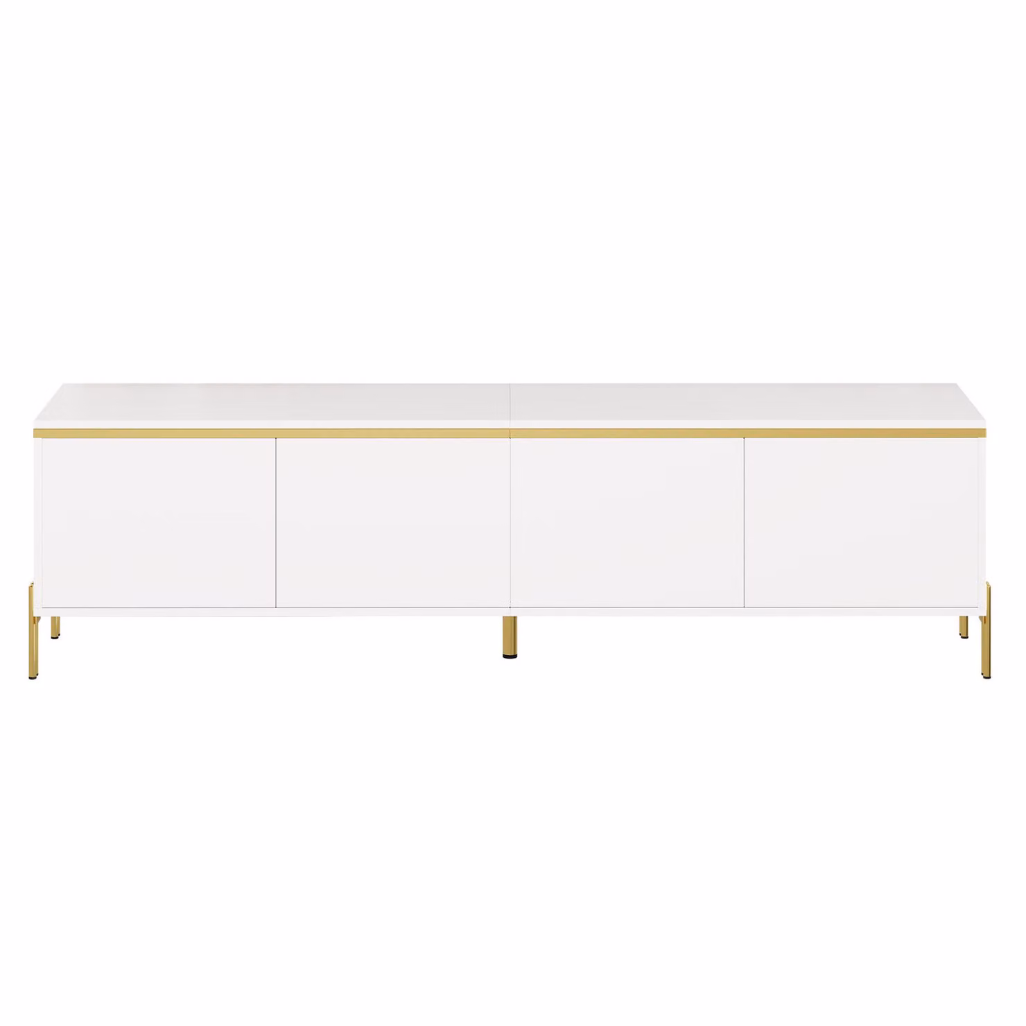 Aosom UK White Minimalist TV Stand with 4-Door Storage, W: 170 cm, D: 38 cm, H: 50 cm – 2