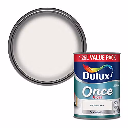 Dulux Once Gloss Paint for Wood and Metal, White, 1.25 l – 1