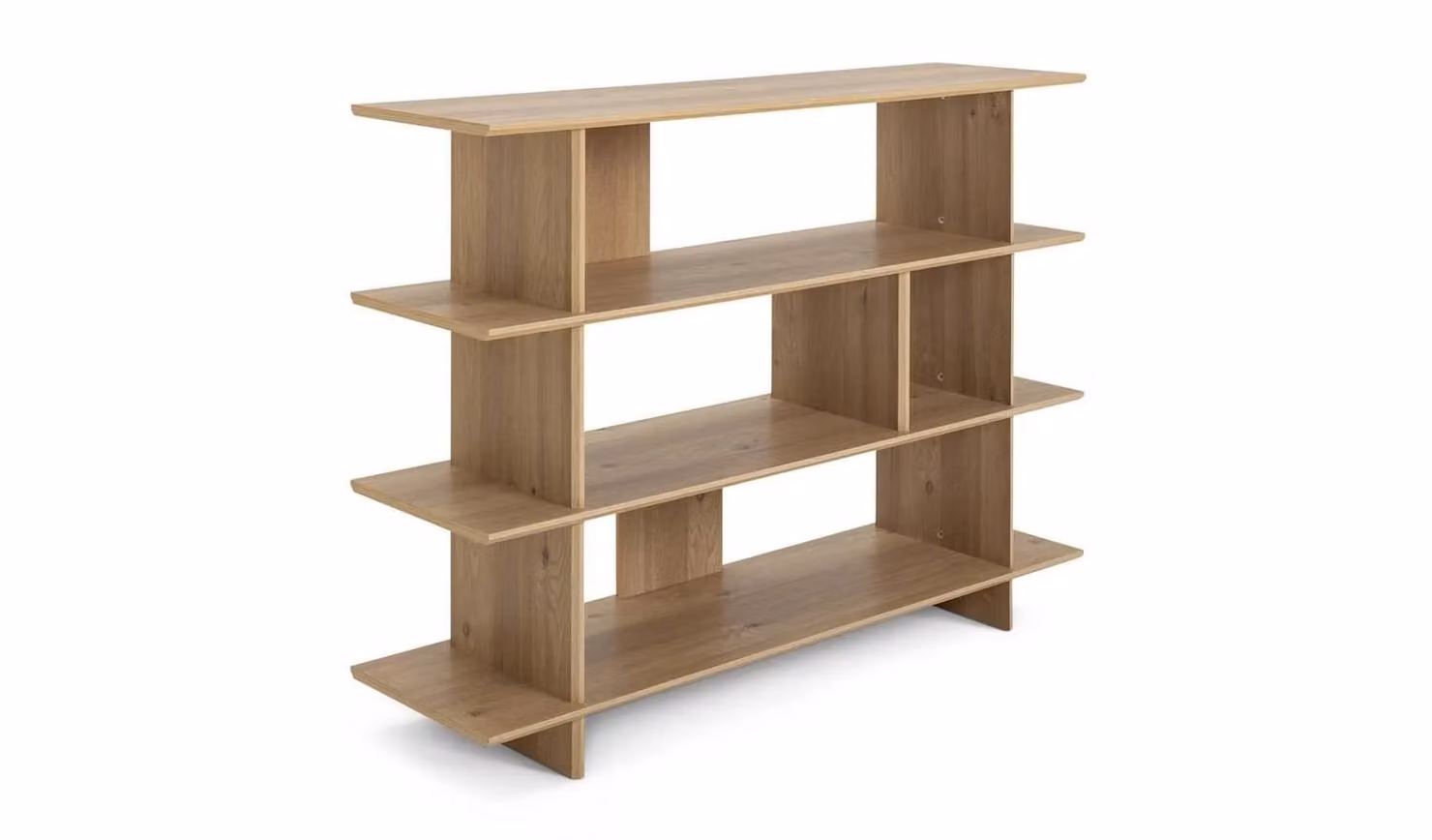 Cheap Furniture Warehouse Raymond Wide Bookcase in Oak Brown, W/D/H: 102.4 x 39.0 x 137.8 cm