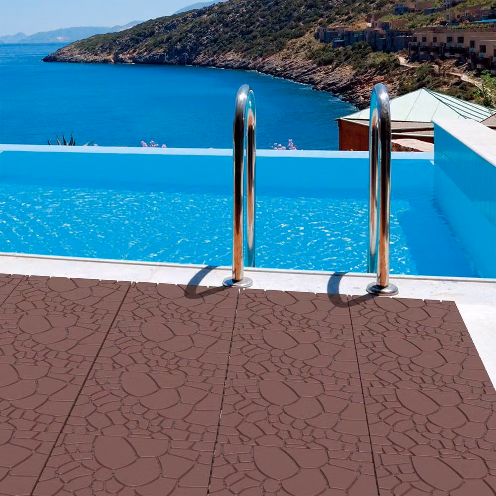 Garwarm 44 Piece Interlocking Deck Tiles for Porch, Poolside or Balcony, Brown – 2
