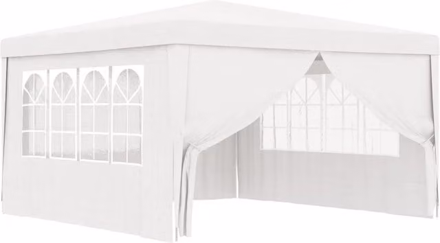 Berkfield Home Professional Party Tent with Side Walls and Windows, White, 4 x 4 m