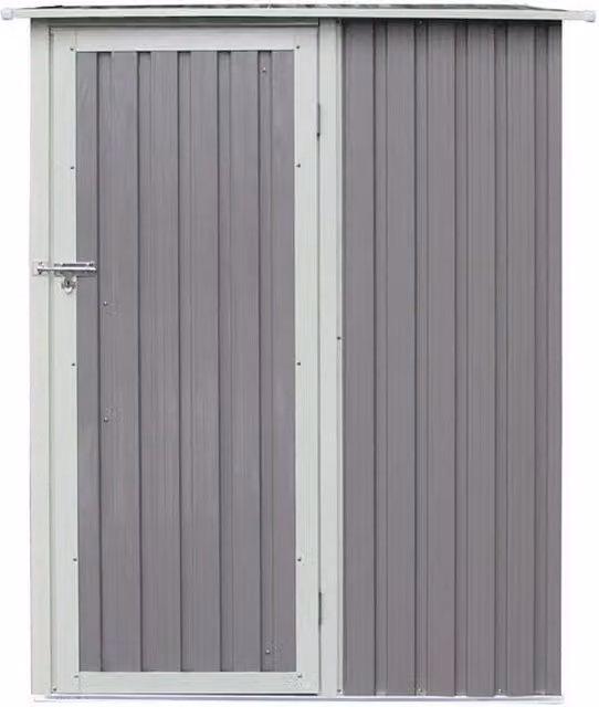 Rowlinsons Trentvale Metal Pent Shed in Grey, W: 143 cm, D: 89 cm, H: 186 cm – 4