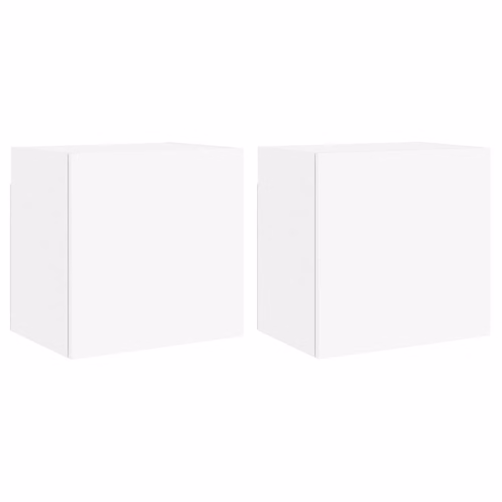 Berkfield Home Set of 2 White Minimalist TV Wall Cabinets in Matt Engineered Wood W/D/H: 40.5 x 30 x 40 cm – 2