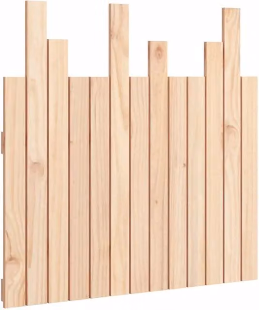 Berkfield Home Rustic Solid Wood Pine Wall Headboard in Natural Beige, W: 82.5 cm, D: 3 cm, H: 80 cm – 1