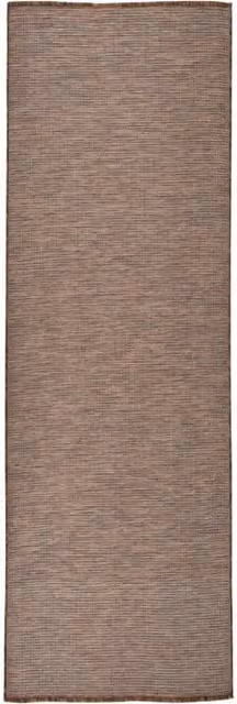 Berkfield Home Brown Flatweave Outdoor Rug, W/D/H: 80 x 250 cm
