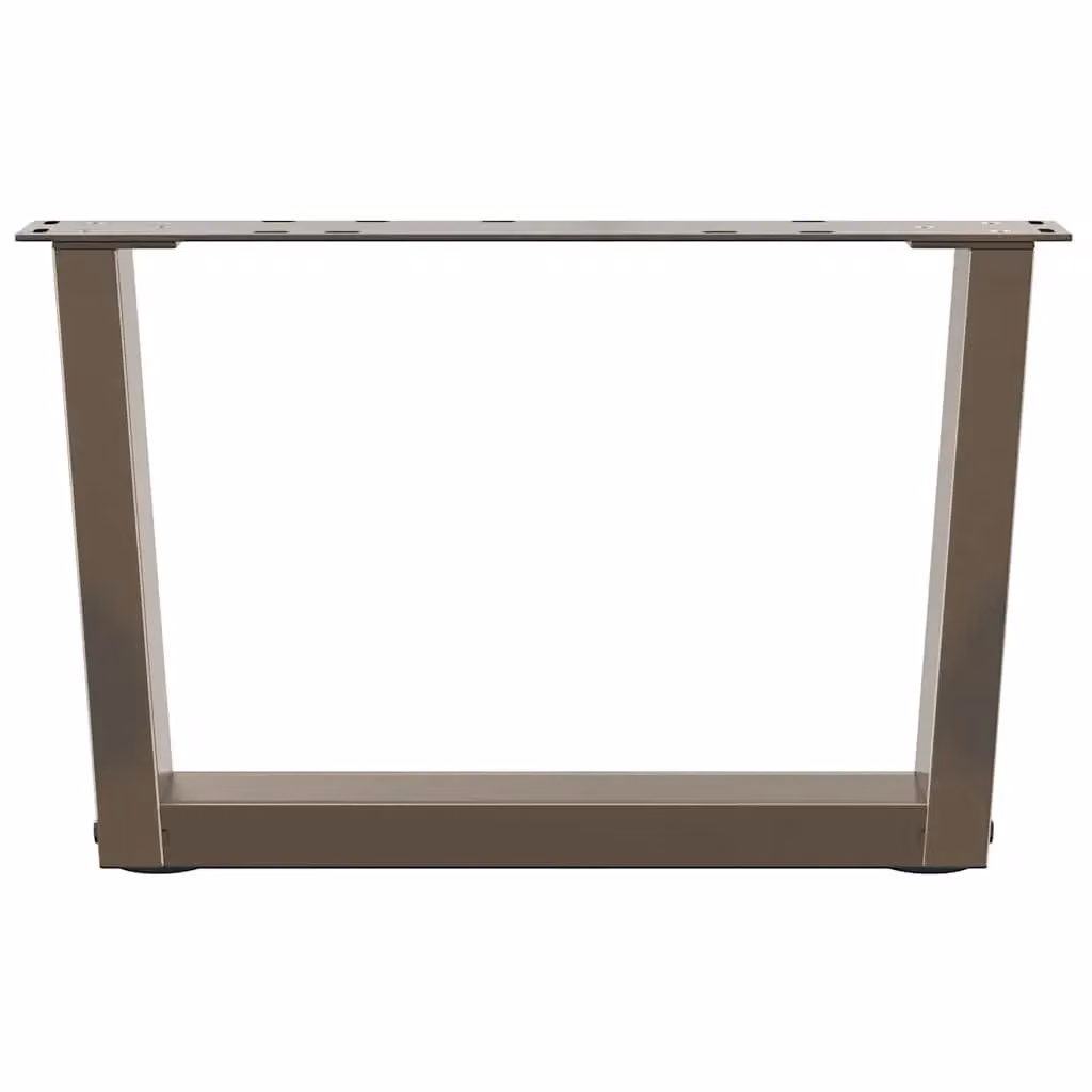 Berkfield Home V-Shape Dining Table Legs, 2 Pieces, Brown Stainless Steel, H: 50 cm, W: 30-31.3 cm – 3