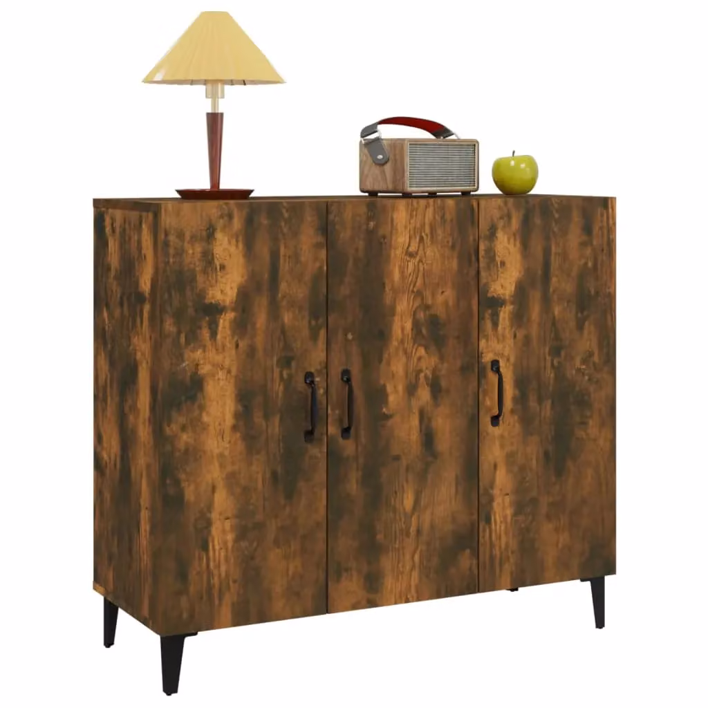 Berkfield Home Smoked Oak Sideboard in Brown, W/D/H: 90 x 34 x 80 cm – 3