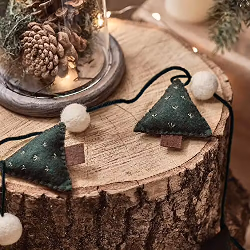 Lights4fun Green Felt Christmas Tree Garland Decoration – 2